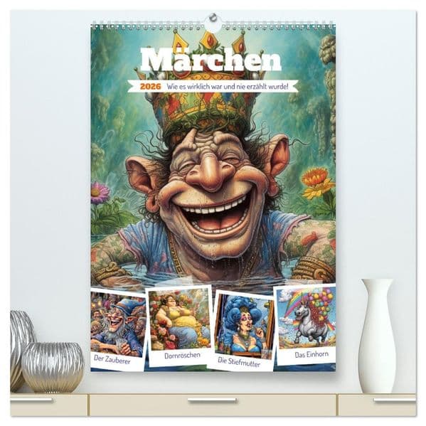 Märchen. Wie es wirklich war und nie erzählt wurde! (hochwertiger Premium Wandkalender 2026 DIN A2 hoch), Kunstdruck in Hochglanz: So geschah es wirklich und wenn sie nicht gestorben sind ...