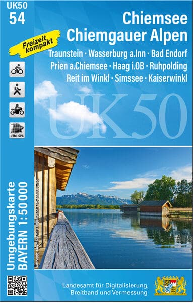 UK50-54 Chiemsee, Chiemgauer Alpen: Traunstein, Wasserburg a.Inn, Bad Endorf, Prien a.Chiemsee, Haag i.OB, Ruhpolding, Reit im Winkl, Simssee, Kaiserwinkl