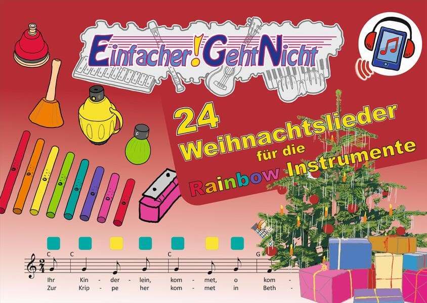 Einfacher!-Geht-Nicht: 24 Weihnachtslieder für die RAINBOW Instrumente (+Play-Along-Streaming) | LeuWa: Das besondere Notenheft für Anfänger