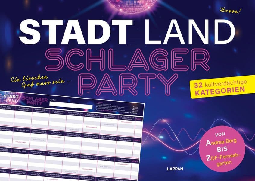 Let's Party: Stadt, Land, Schlagerparty: Ein bisschen Spaß muss sein! | Das Kult-Spiel für deine Party! Der Schlagermove für Rätsel-Freunde