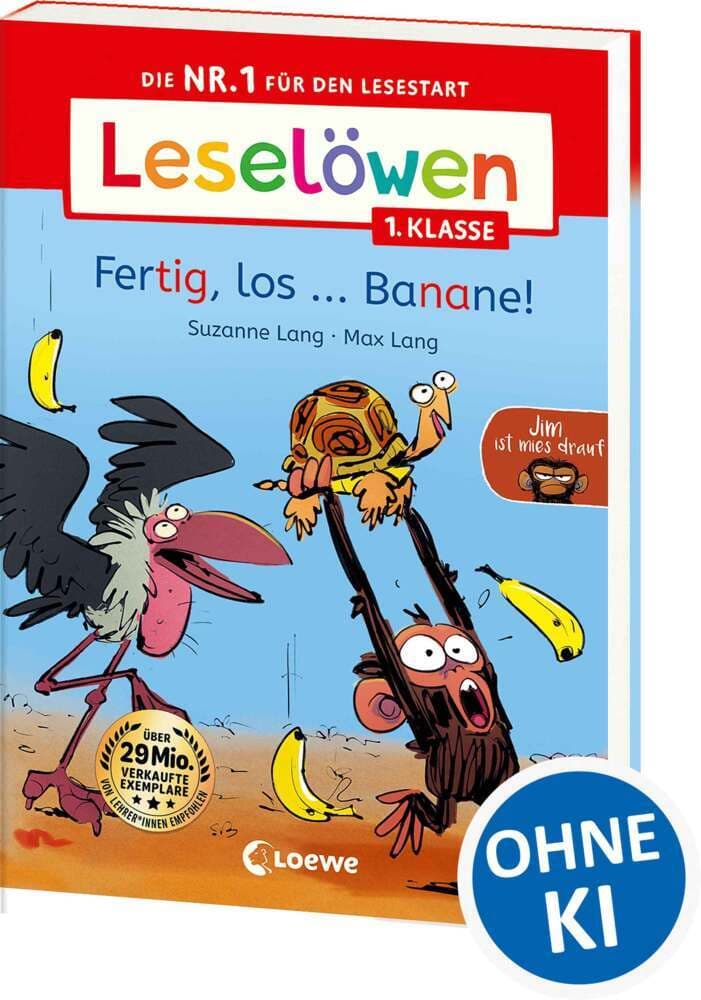 Leselöwen 1. Klasse - Jim ist mies drauf - Fertig, los...Banane!: Auf ins Leseabenteuer! - Die Nr. 1 für den Lesestart jetzt als praktische Broschurausgabe für unterwegs - Erstlesebuch für Kinder ab 6 Jahren