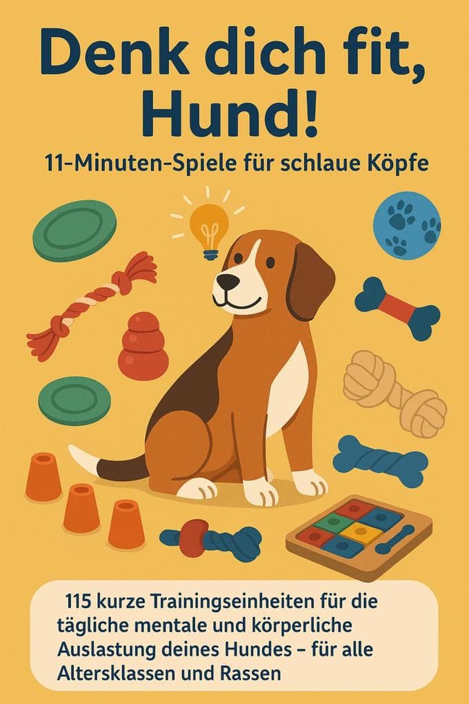 Denk dich fit, Hund! - 11-Minuten-Spiele für schlaue Köpfe(Ein liebevolles Geschenk für Familien, Senior:innen & Hundeliebhaber:innen): 115 Kurze Trainingseinheiten für die tägliche mentale und körperliche Auslastung deines Hundes - für alle Altersklassen und Rassen
