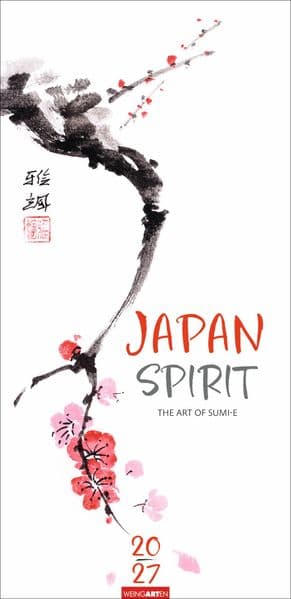 Japan Spirit 2027 - The Art of Sumi-e: The Art of Sumi-e. Jahres-Wandkalender mit zarter japanischer Tuschemalerei. 12 Meisterwerke der Kalligrafie aus dem Yasa Art Studio im länglichen Monatskalender