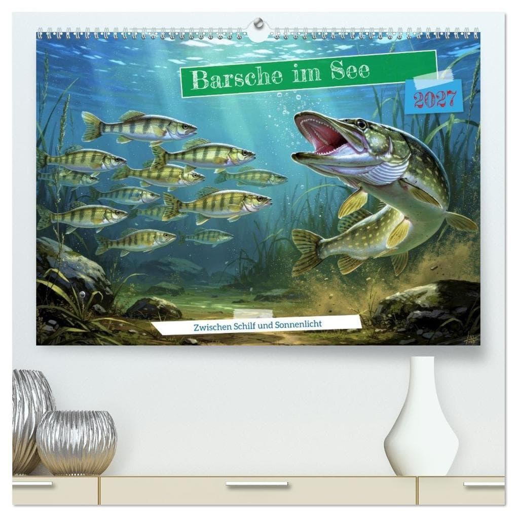 Barsche im See (hochwertiger Premium Wandkalender 2027 DIN A2 quer), Kunstdruck in Hochglanz: Barsche gehören zu den aktivsten und charakteristischsten Raubfischen unserer Seen.