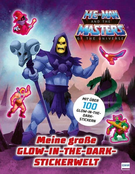 Meine große Glow-in-the-Dark-Stickerwelt - He-Man and the Masters of the Univers: Stickerbuch mit über 100 Stickern, die im Dunkeln leuchten und vielen Ausmalseiten | Für Kinder ab 4 Jahren