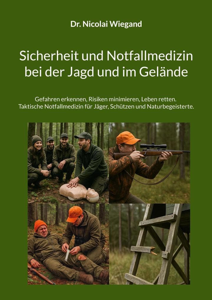 Sicherheit und Notfallmedizin bei der Jagd und im Gelände: Gefahren erkennen, Risiken minimieren, Leben retten. Taktische Notfallmedizin für Jäger, Schützen und Naturbegeisterte.