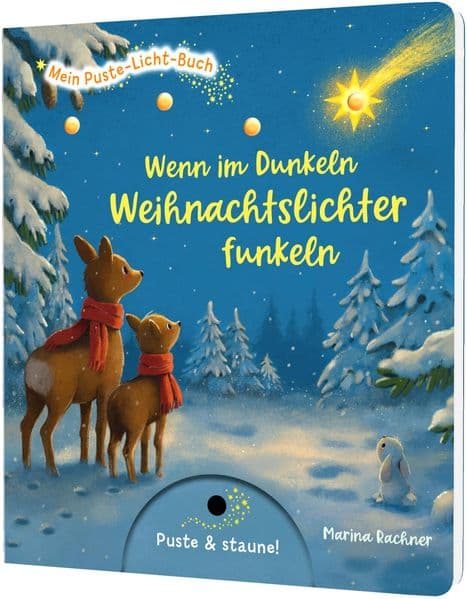 Mein Puste-Licht-Buch: Wenn im Dunkeln Weihnachtslichter funkeln: Mitmachbuch mit Pustelicht für Kinder ab 18 Monaten - perfektes Geschenk für Weihnachten