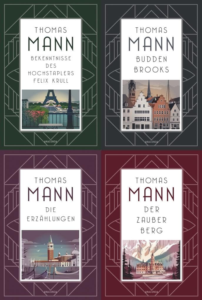 Vier Bände in einem E-Book. Buddenbrooks. Der Zauberberg. Die Erzählungen. Felix Krull.: Das Wichtigste von Thomas Mann. Über 3.000 Seiten.