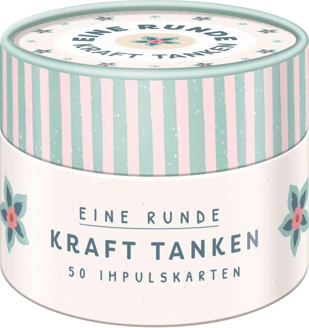 Impulskarten: Eine Runde Kraft tanken: 50 Kraftspender für dich | Originelle Zylinderbox mit 50 Impulskarten für mehr Achtsamkeit und Bewusstsein im Alltag