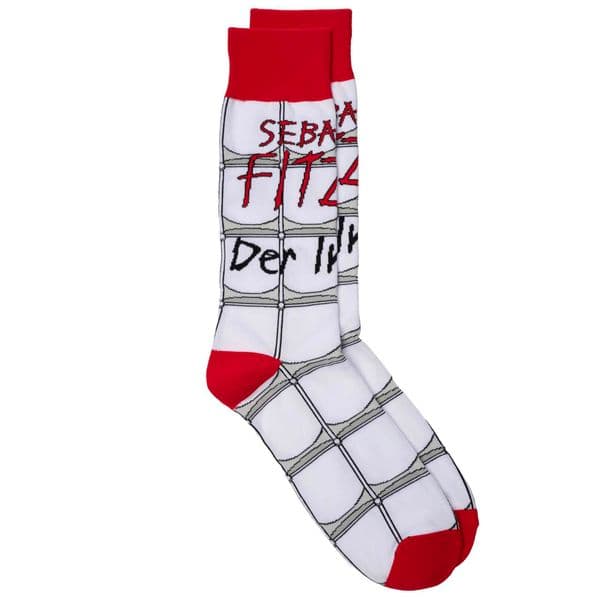 Sebastian Fitzek-Socken "Der Insasse" Größe 41-46: Socken (Größe 41-46) mit ikonischen Covermotiven - ideal als Geschenk