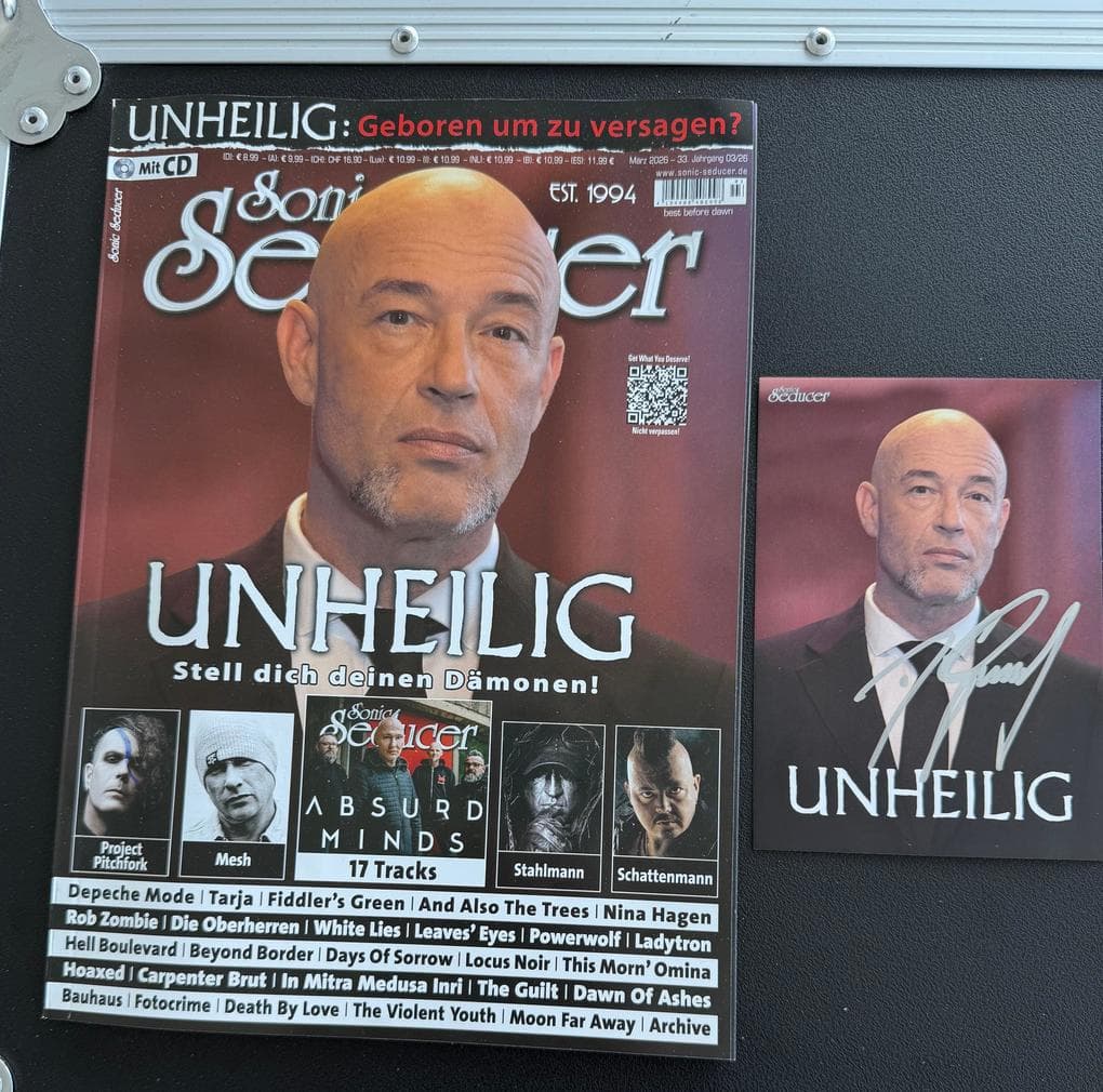 Unheilig signierte Fotokarte + Sonic Seducer 03/2026 Liebe Glaube Monster: Unheilig - Liebe Glaube Monster - exklusive SIGNIERTE Fotokarte + Sonic Seducer 03-2026 mit sehr persönlicher Titelstory mit exklusiven Fotos