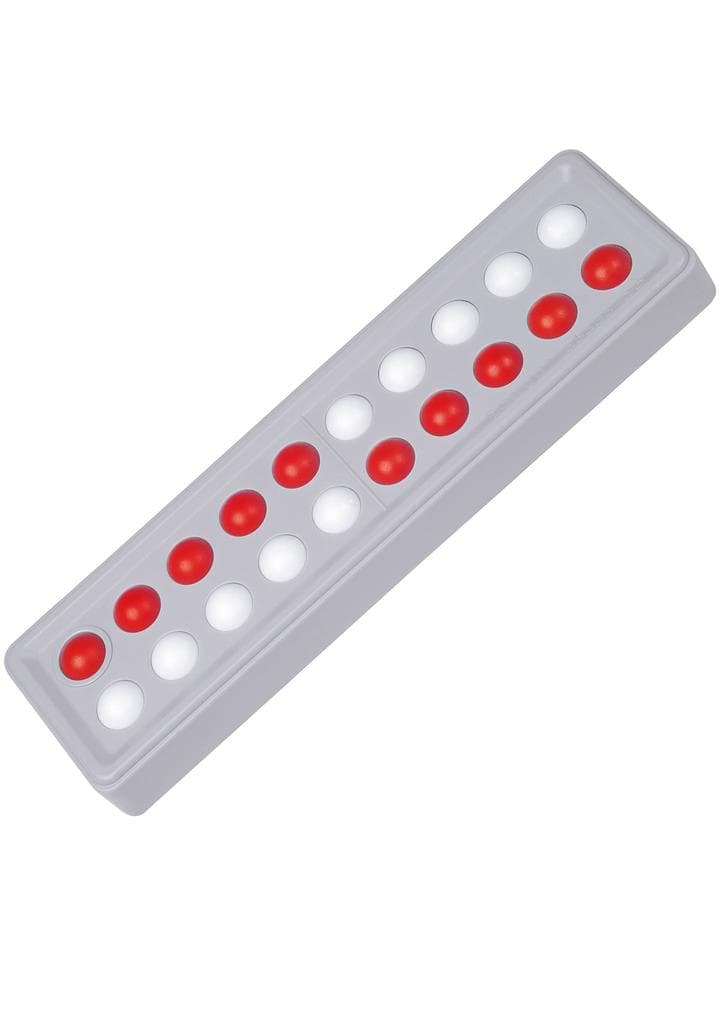 SCHUBI Abaco 20. Modell B 5/5 Kugeln versetzt (rot/weiß): Modell B 5/5 Kugeln versetzt (rot/weiss)