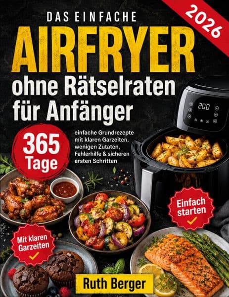 Airfryer ohne Rätselraten für Anfänger: 365 Tage einfache Grundrezepte mit klaren Garzeiten, wenigen Zutaten, Fehlerhilfe & sicheren ersten Schritten