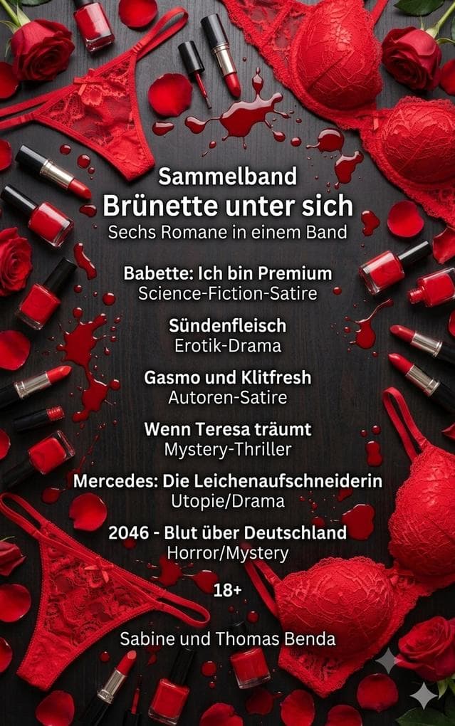 Sammelband Brünette unter sich - Sechs Romane in einem Band: Babette: Ich bin Premium / Sündenfleisch / Gasmo und Klitfresh / Wenn Teresa träumt / Mercedes: Die Leichenaufschneiderin / 2046 - Blut über Deutschland