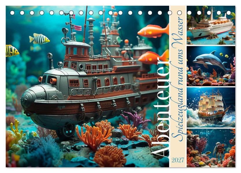 Abenteuer Spielzeugland rund ums Wasser (Tischkalender 2027 DIN A5 quer), CALVENDO Monatskalender: Am, auf und unter dem Wasser gibt es viel zu entdecken