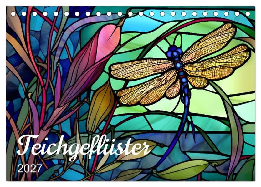 Teichgeflüster (Tischkalender 2027 DIN A5 quer), CALVENDO Monatskalender: Tiere am Teich in farbigem Glas