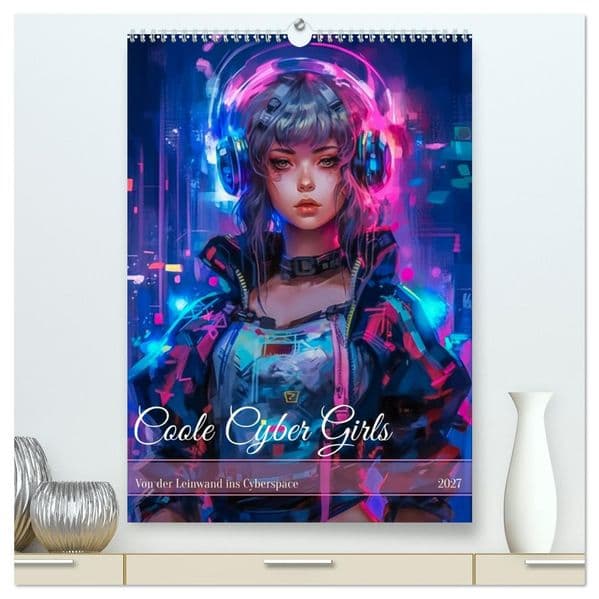 Coole Cyber Girls (hochwertiger Premium Wandkalender 2027 DIN A2 hoch), Kunstdruck in Hochglanz: Coole Cyber Girls sind moderne, technologieaffine Frauen, die die digitale Welt beherrschen und dabei ihren ganz eigenen, einzigartigen Stil leben.