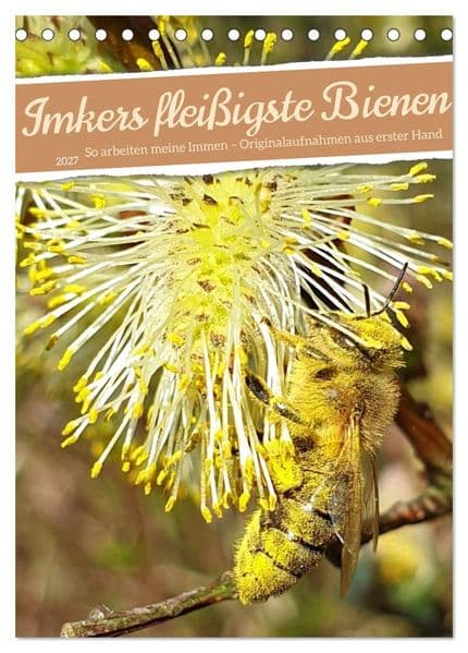 Imkers fleißigste Bienen - So arbeiten meine Immen - Originalaufnahmen aus erster Hand (Tischkalender 2027 DIN A5 hoch), CALVENDO Monatskalender: Echte Bienenmomente aus einem Jahr voller Leben. Vom ersten Blütenbesuch im Frühling bis zu den letzten Trachttagen im Herbst zeigt jede Aufnahme den Fleiß, die Schönheit und die Ruhe dieser faszinierenden Insektenwelt.