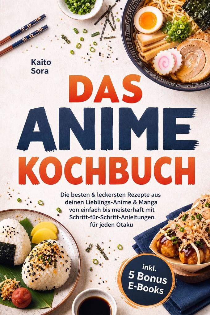 Das Anime Kochbuch: Die besten & leckersten Rezepte aus deinen Lieblings-Anime & Manga - von einfach bis meisterhaft mit Schritt-für-Schritt-Anleitungen für jeden Otaku inkl. 5 Bonus E-Books