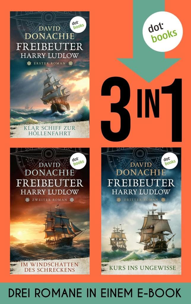 Klar Schiff zur Höllenfahrt, Im Windschatten des Schreckens & Kurs ins Ungewisse: Drei Romane in einem eBook | Freibeuter Harry Ludlow 1-3