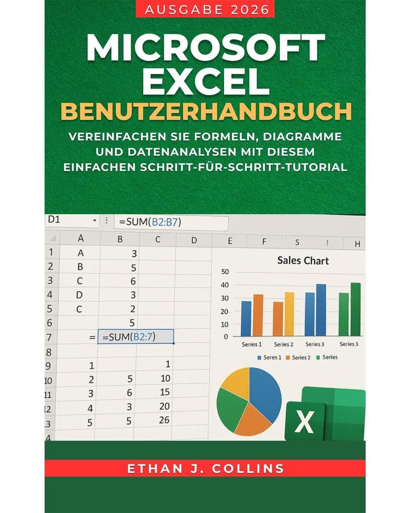 Microsoft Excel-Benutzerhandbuch - Ausgabe 2026: Vereinfachen Sie Formeln, Diagramme und Datenanalysen mit einfachen Schritt-für-Schritt-Anleitungen.