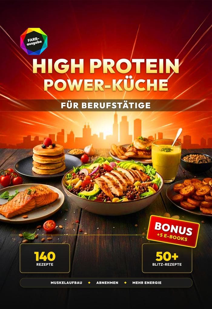 High Protein Power-Küche für Berufstätige: 140 proteinreiche Rezepte - inkl. 50+ Blitz-Gerichte unter 25 Min. für Muskelaufbau, Abnehmen und mehr Energie im Alltag
