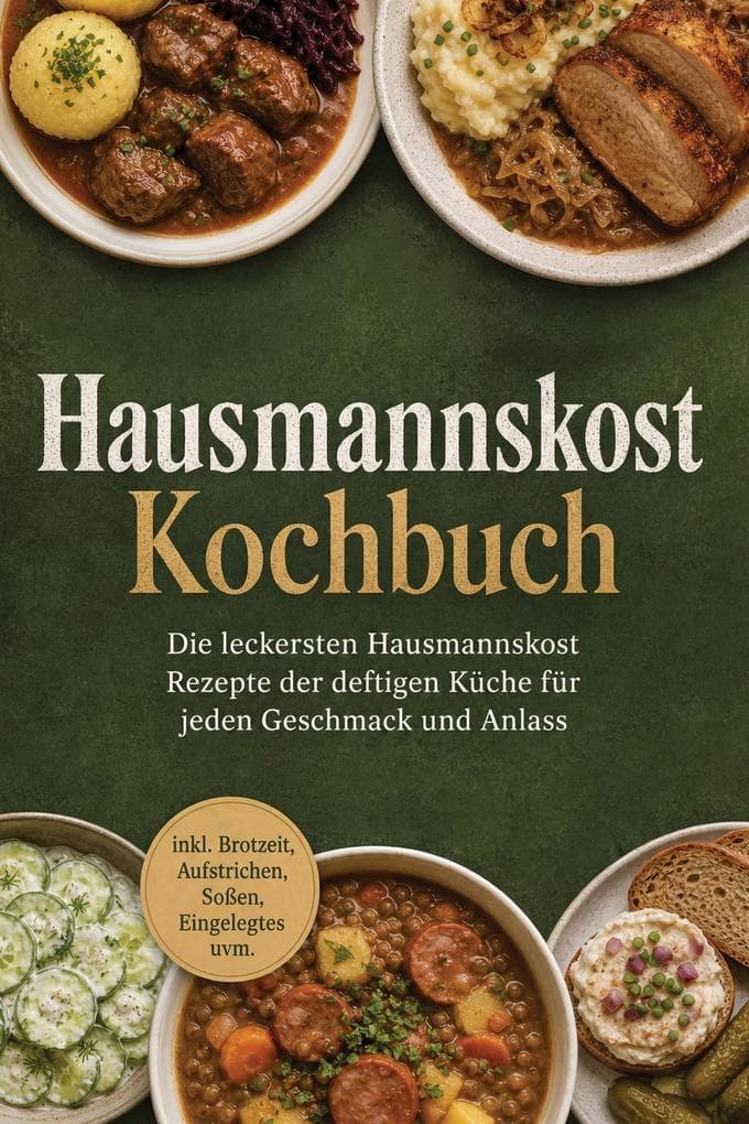 Hausmannskost Kochbuch: Die leckersten Hausmannskost Rezepte der deftigen Küche für jeden Geschmack und Anlass - inkl. Brotzeit, Aufstrichen, Soßen, Eingelegtes uvm.