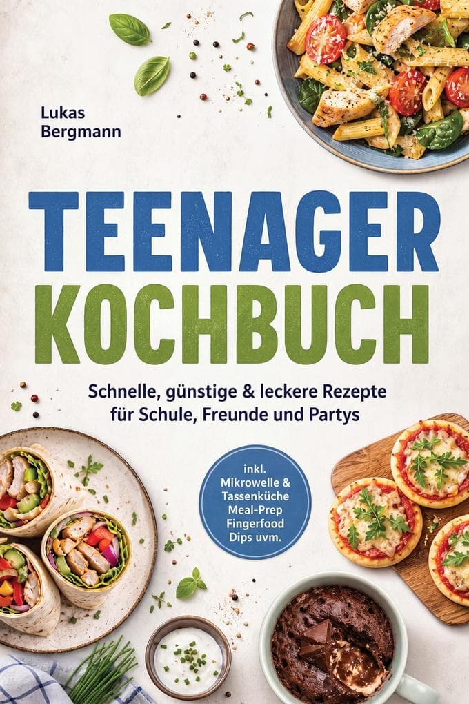 Teenager Kochbuch: Schnelle, günstige & leckere Rezepte für Schule, Freunde und Partys - inkl. Mikrowelle & Tassenküche, Meal-Prep, Fingerfood, Dips uvm.