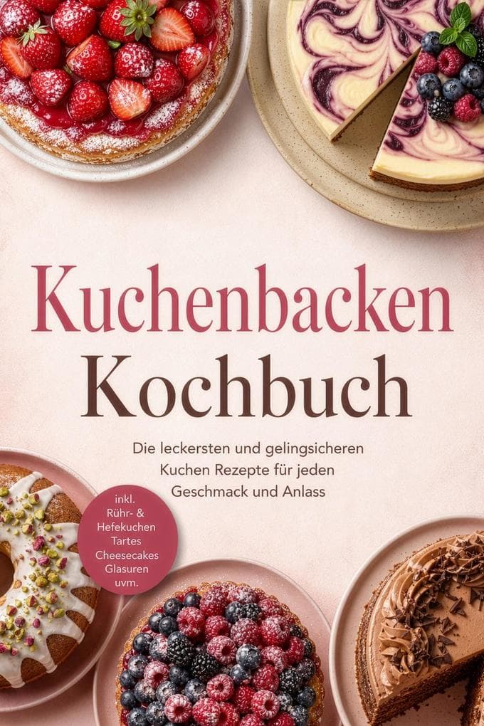 Kuchenbacken Kochbuch: Die leckersten und gelingsicheren Kuchen Rezepte für jeden Geschmack und Anlass - inkl. Rühr- & Hefekuchen, Tartes, Cheesecakes, Glasuren uvm.