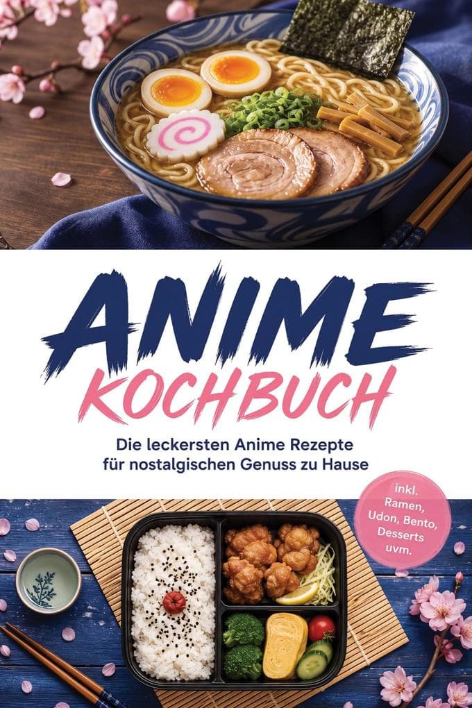 Anime Kochbuch: Die leckersten Anime Rezepte für nostalgischen Genuss zu Hause - inkl. Ramen, Udon, Bento, Desserts uvm.