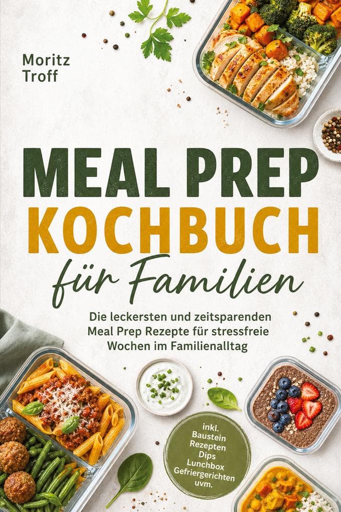 Meal Prep Kochbuch für Familien: Die leckersten und zeitsparenden Meal Prep Rezepte für stressfreie Wochen im Familienalltag - inkl. Baustein Rezepten, Dips, Lunchbox, Gefriergerichten uvm.