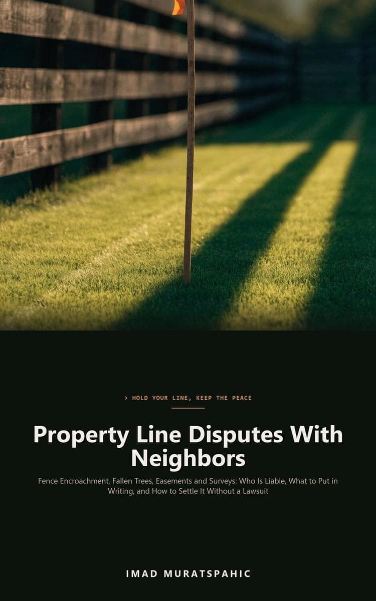 Property Line Disputes With Neighbors: Fence Encroachment, Fallen Trees, Easements and Surveys: Who Is Liable, What to Put in Writing, and How to Settle It Without a Lawsuit