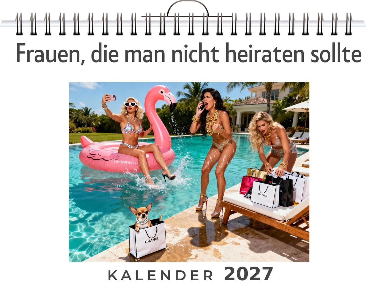 Frauen, die man nicht heiraten sollte: Wandkalender 2027, Kalender DIN A4 quer, Monatskalender im Querformat mit Kalendarium, das perfekte Geschenk