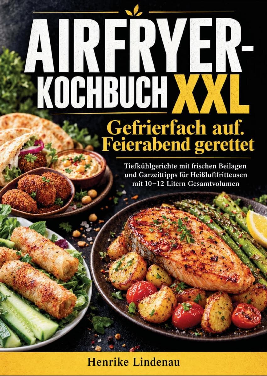 Airfryer-Kochbuch XXL - Gefrierfach auf. Feierabend gerettet: Tiefkühlgerichte mit frischen Beilagen und Garzeittipps für Heißluftfritteusen mit 10-12 Litern Gesamtvolumen