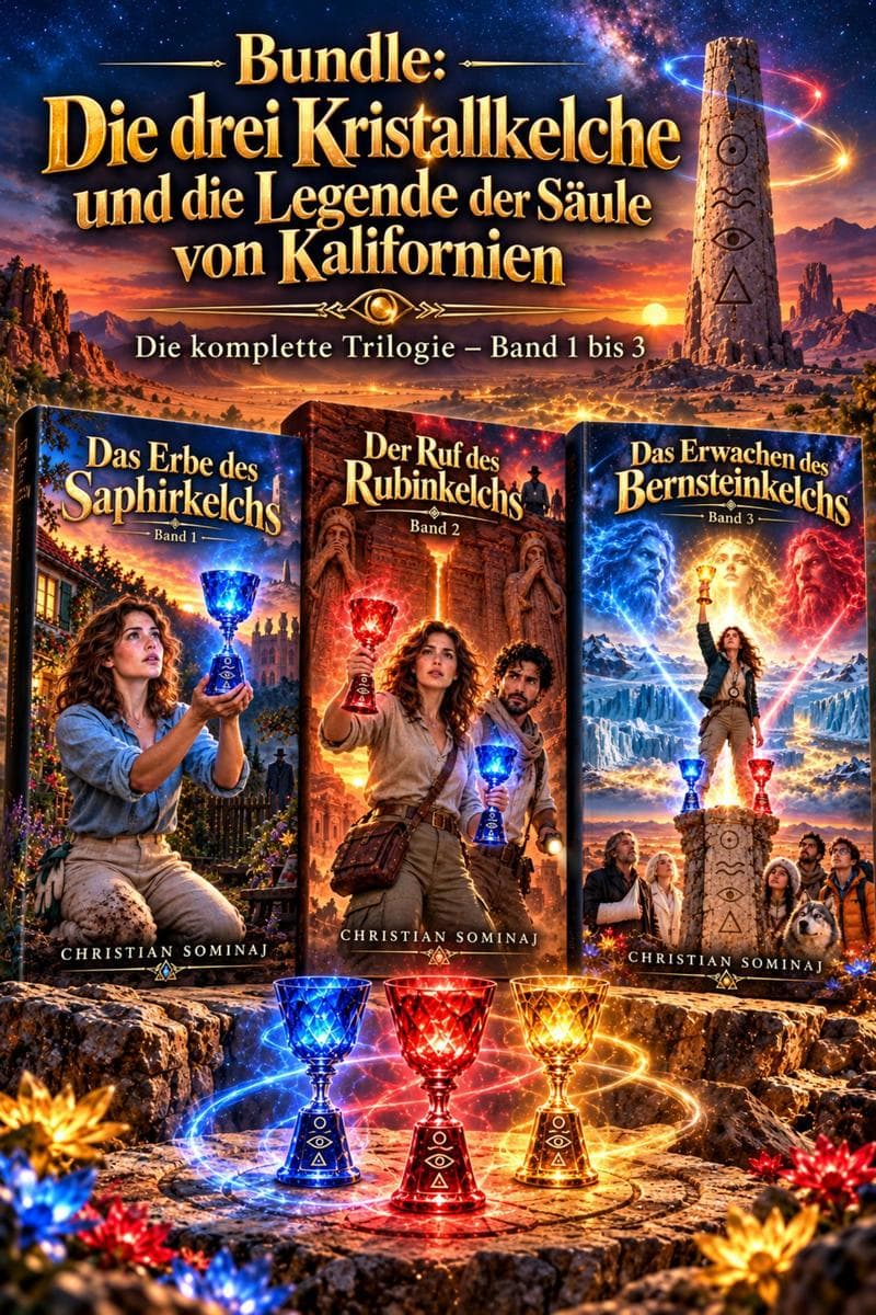Bundle:Die drei Kristallkelche und die Legende der Säule von Kalifornien:Die komplette Trilogie Band 1 bis 3