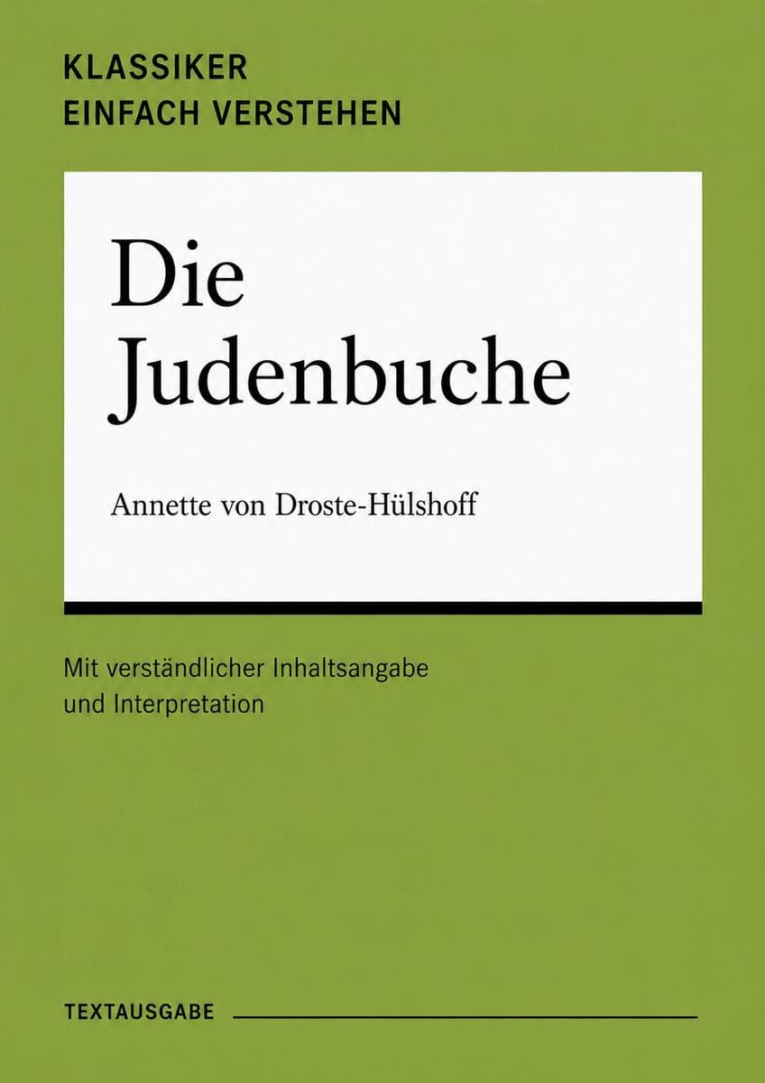 Die Judenbuche: Mit verständlicher Inhaltsangabe und Interpretation