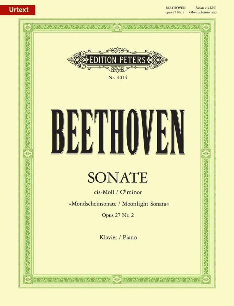 Sonate für Klavier Nr. 14 cis-Moll op. 27; 2 "Mondschein-Sonate" / URTEXT: Sonata quasi una Fantasia